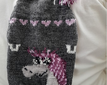 Zipfelmütze mit Pferdemotiv Knitting instructions, German instructions, German Instructions