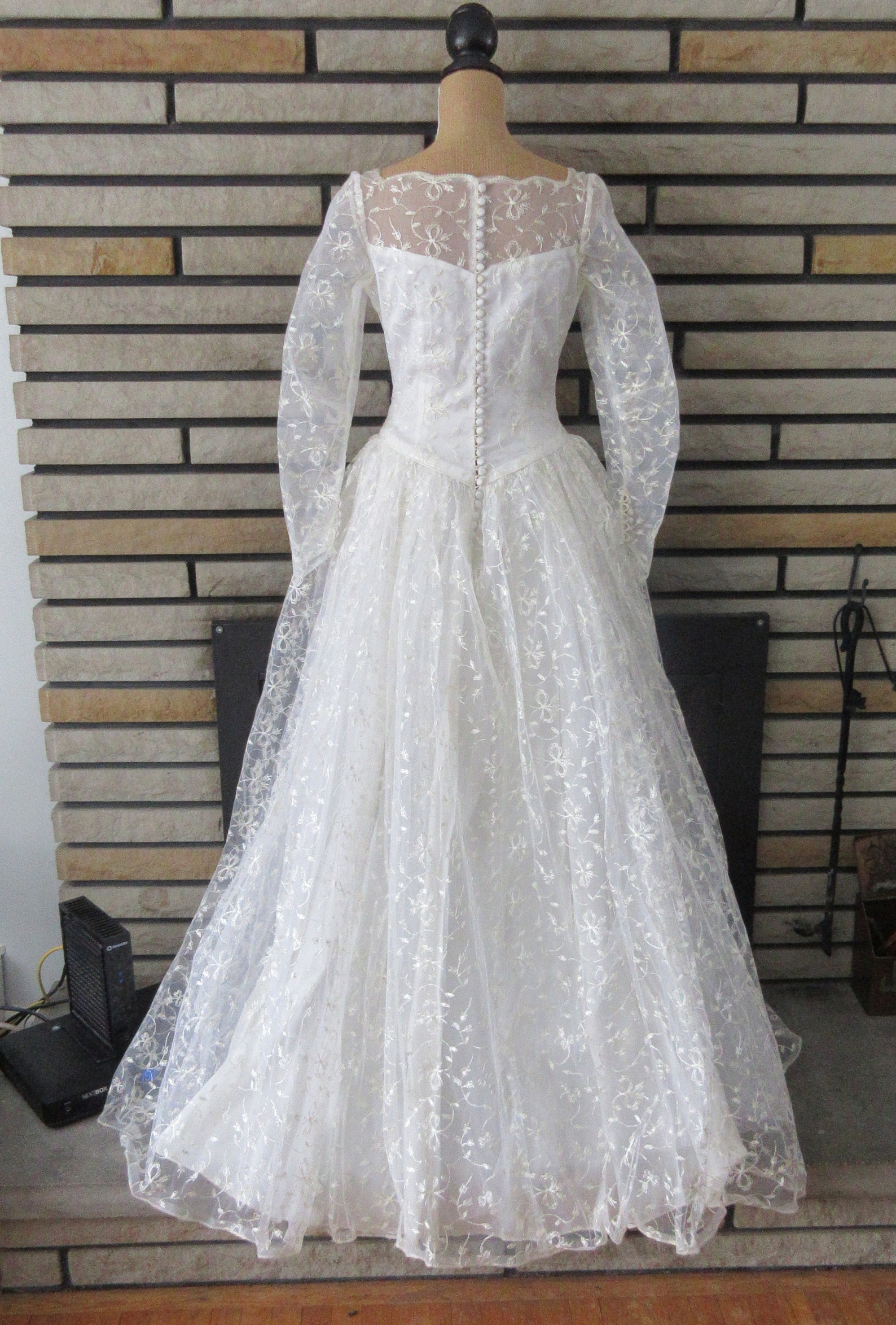 Vintage Ivory Bridal Satin Bow Applique - Tulle Wedding Decor For DIY Crafts