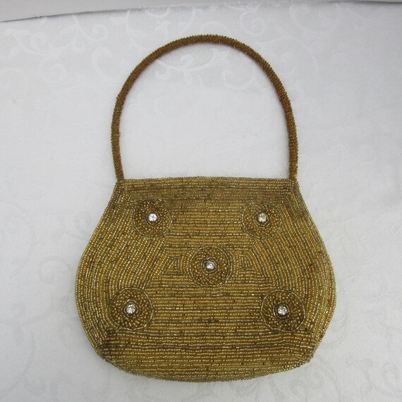 gold beaded bag