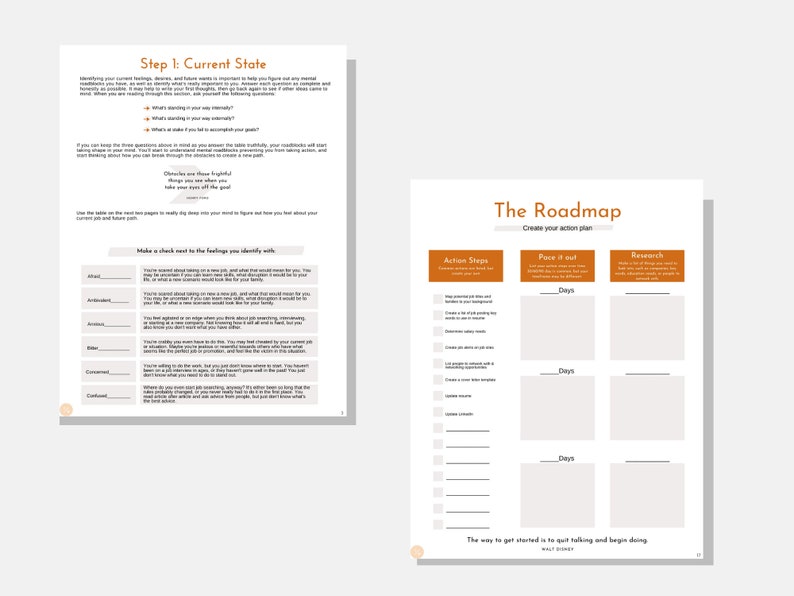 Career Planning Journal Plan Your Career Get Out of a Mental Etsy