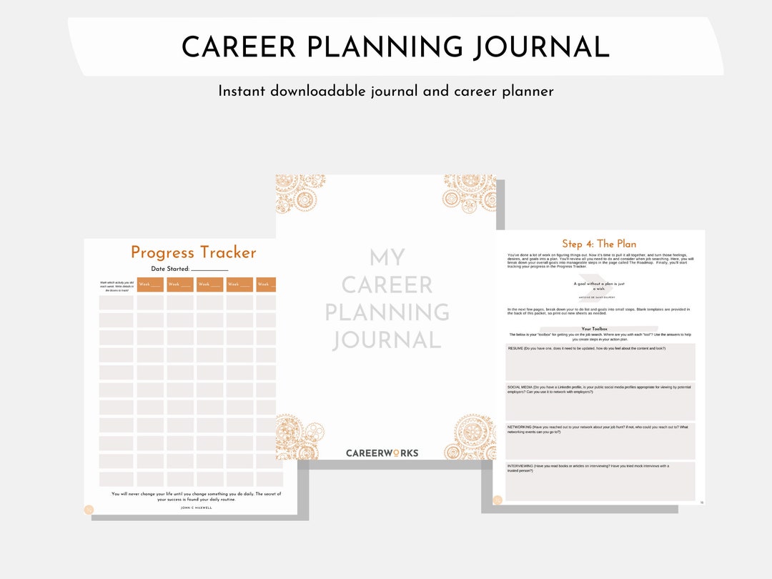 Career Planning Journal Plan Your Career Get Out of a Mental Etsy
