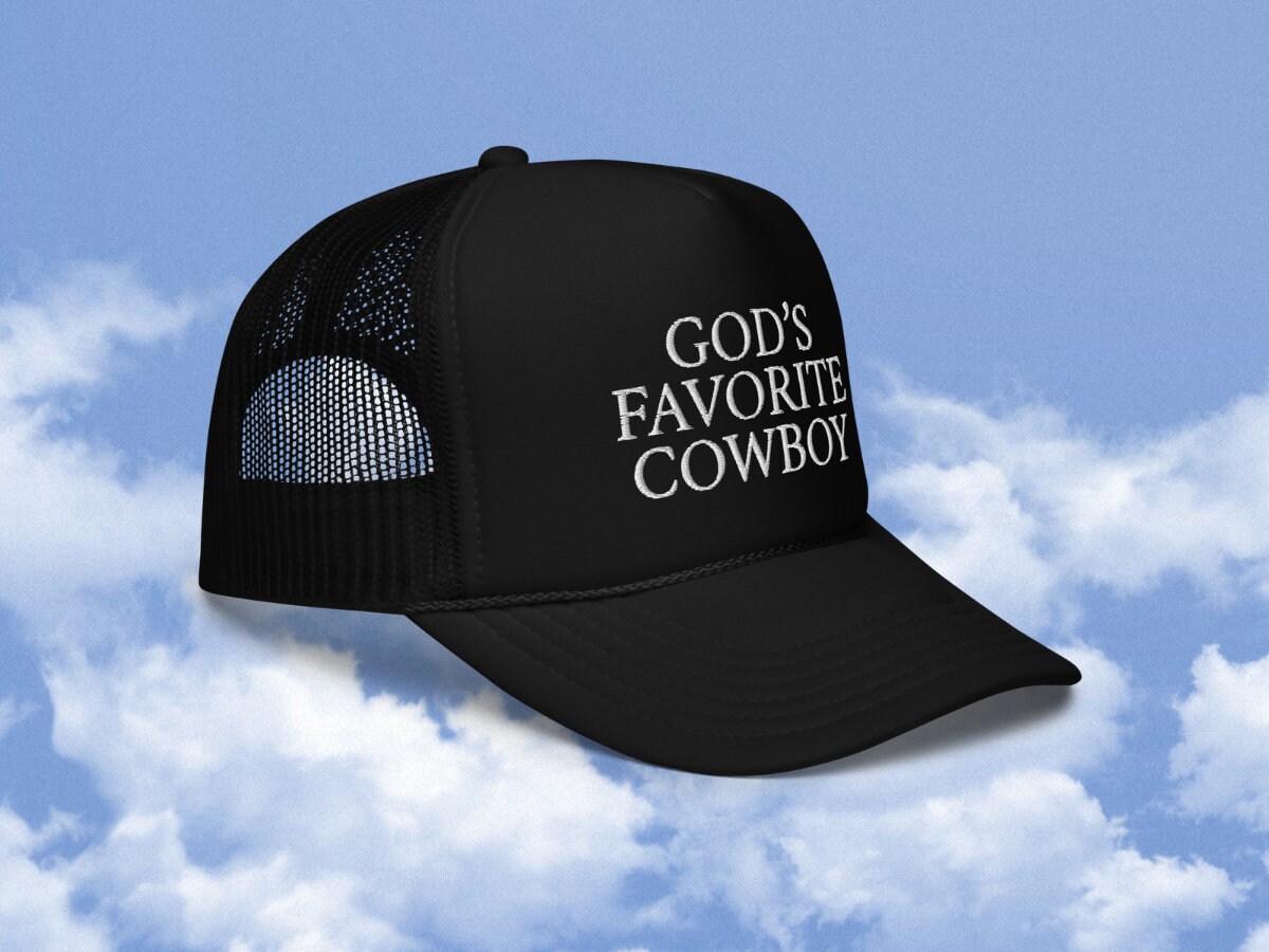 Discover God's Favorite Cowboy Trucker Hat, Unisex, Western Rope Hat, Rodeo, Stampede
