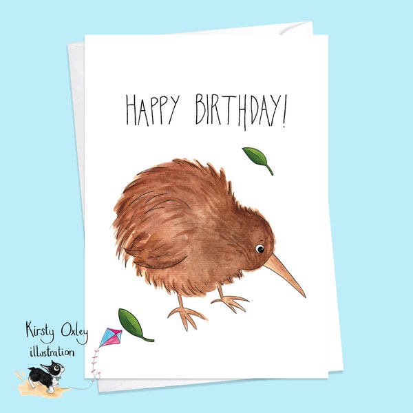 Happy Birthday Kiwi Personalisable Greetings Card