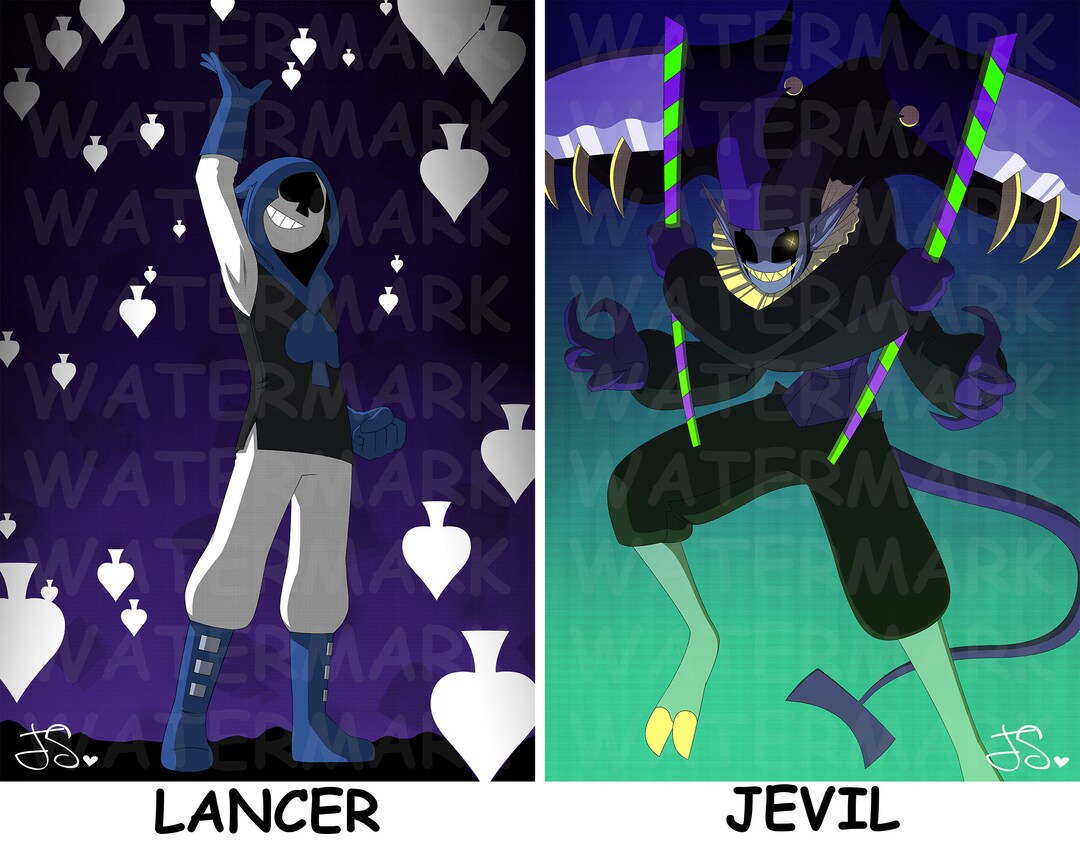 Deltarune Lancer and Jevil Posters Etsy