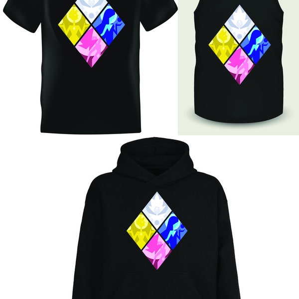 Steven Universe: Diamond Authority - Black T-Shirt, Tank Top & Hoodie (S/M/L/XL/2XL)