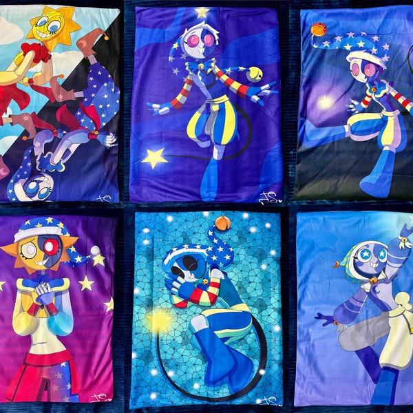 FNAF Security Breach: Sun and Moon, Lunar and Ruin Eclipse-Cute, Kawaii, Soft, Fabric Pillow Cover/Case (20inches x 26inches) Standard Size