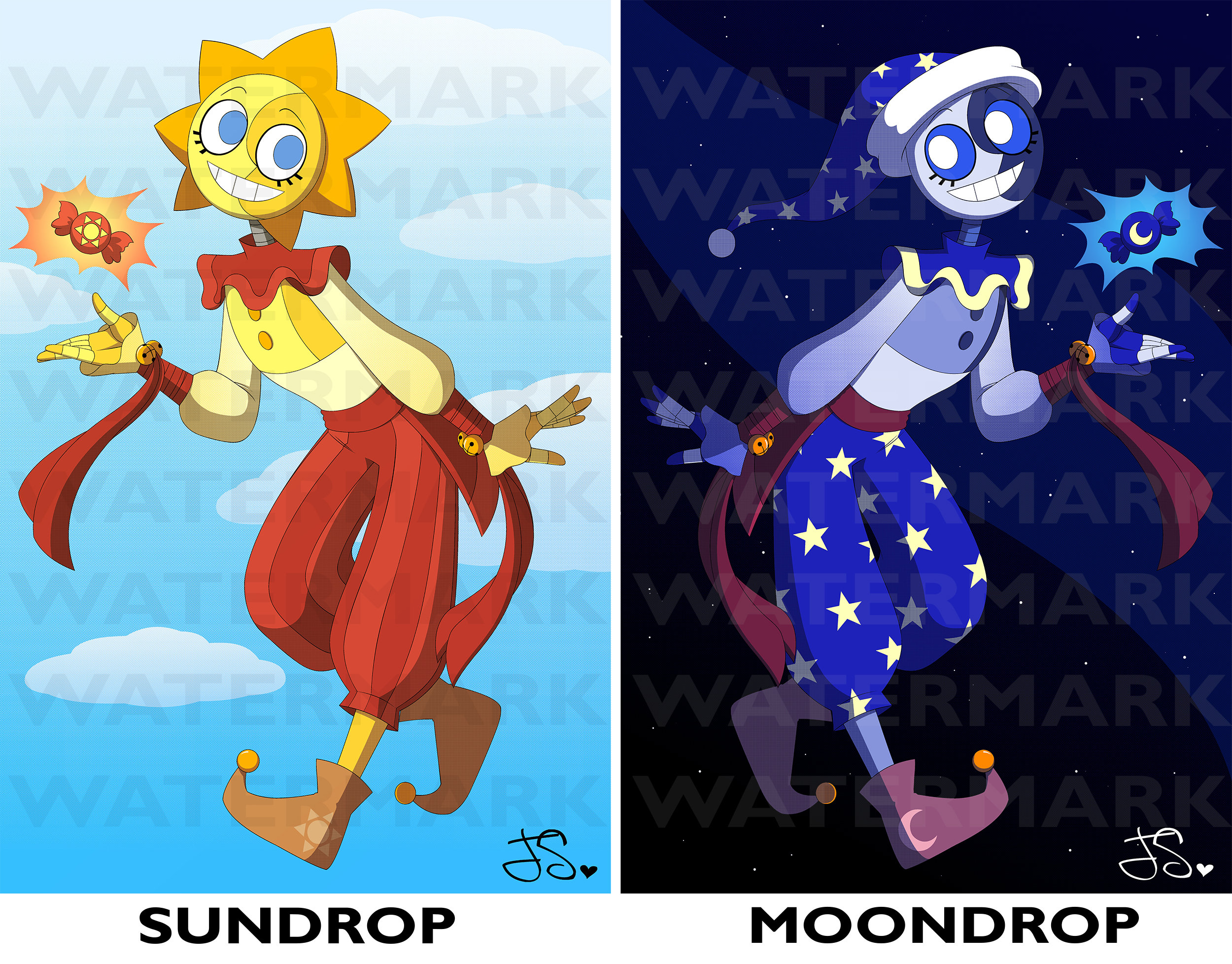 FNAF Security Breach: Sundrop and Moondrop Posters - Etsy Israel