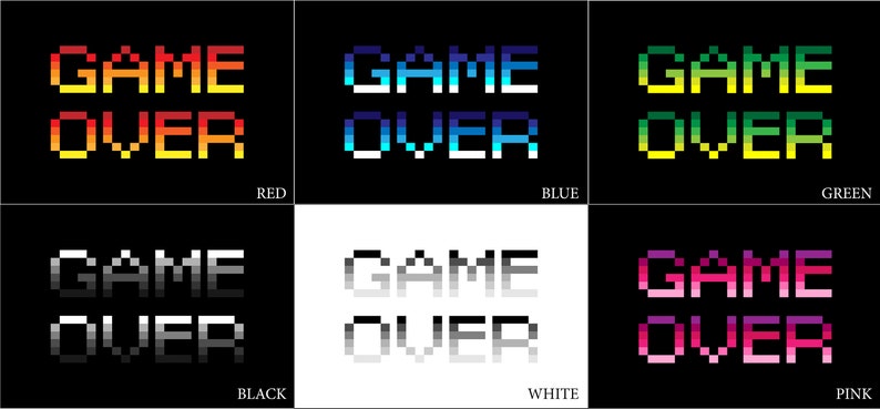 Game Over Pixel Posters 12x16 CLEARANCE Matte Finish