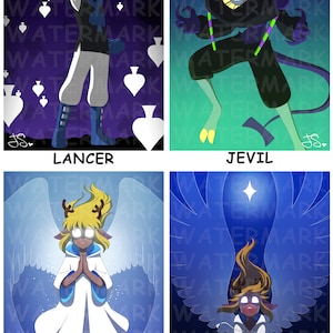 Deltarune: Lancer, Jevil und Noelle Poster