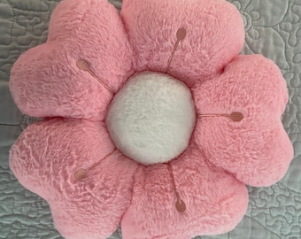 Pink and White Blossom Plushies - Soft, Plush Fabric, Pillow, Cushion, Home Decor, Birthday Gift, Christmas Gift (13.5 inches)