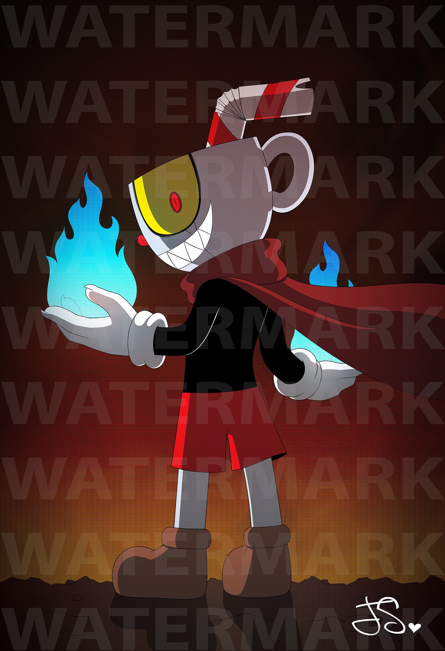 Cuphead Poster Speedrun Cuphead Poster Wall Art Sticky Poster