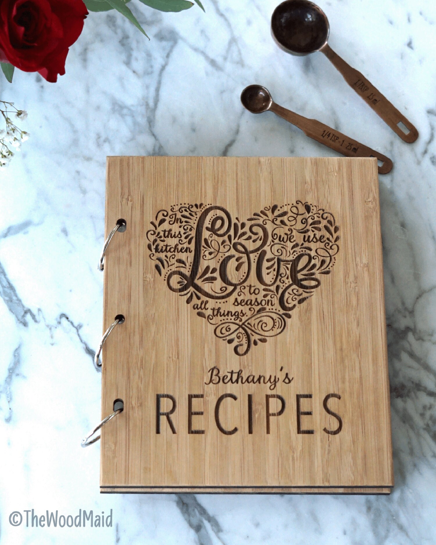 Personalized bridal shower recipe book Seasoned with love Etsy