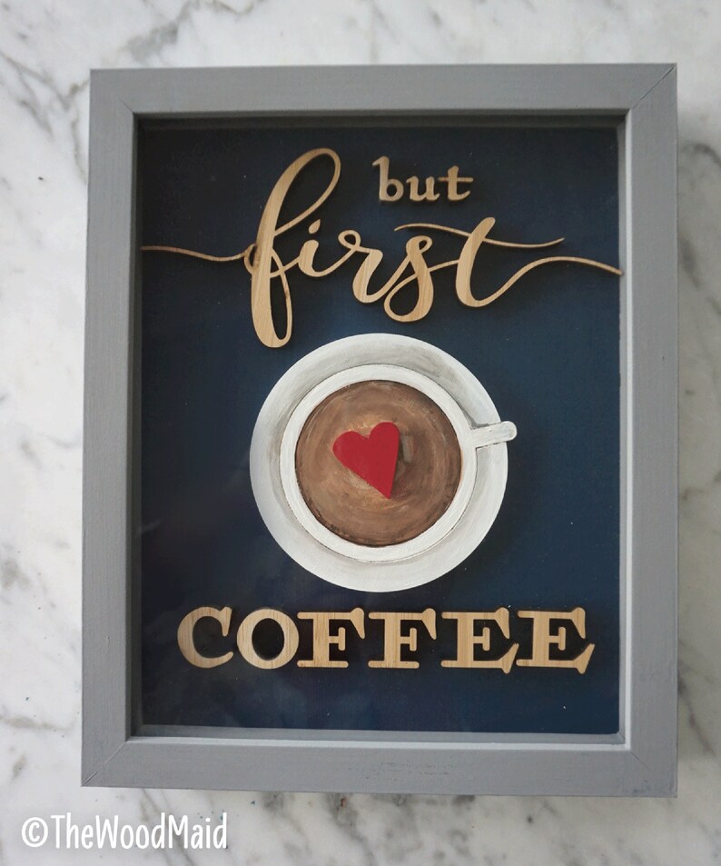 Coffee Wall Art Coffee Station Decor Framed Espresso Wall Etsy