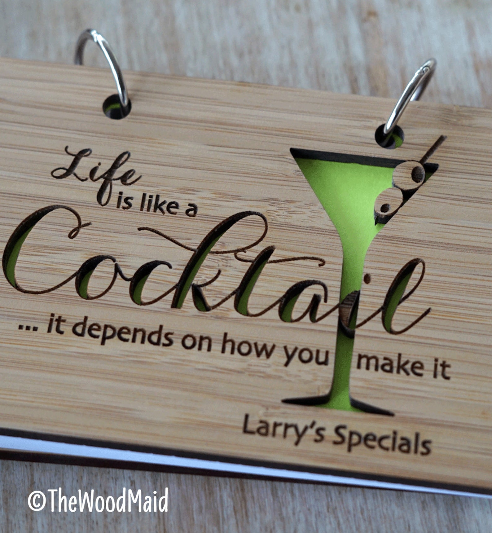 Cocktail Blank Recipe Book Bartender Gift Etsy