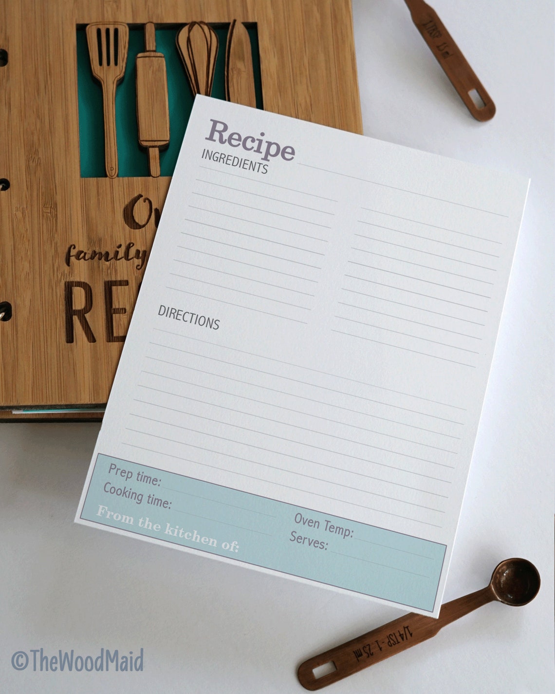 Inspirational Custom Recipe Book Binder for 5x8 Recipe Cards Etsy