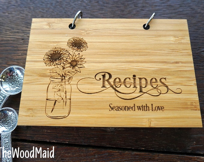 Sunflower Recipe Book Personalized Teacher Appreciation Etsy