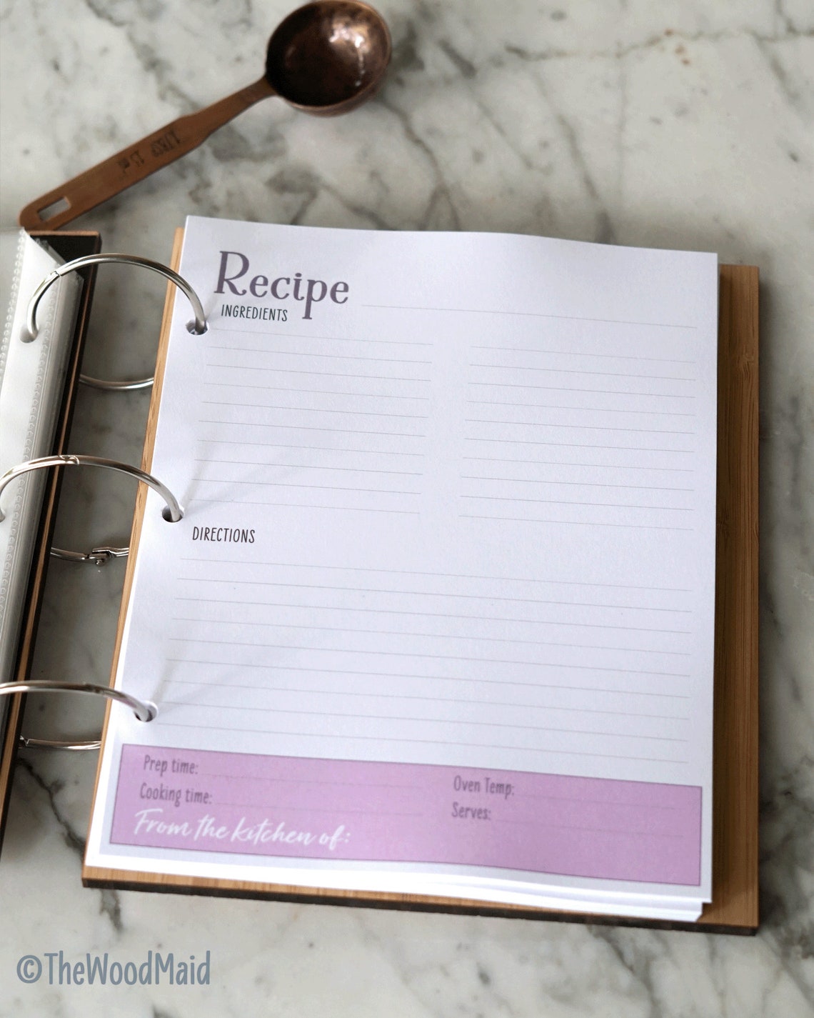 Inspirational Custom Recipe Book Binder for 5x8 Recipe Cards Etsy