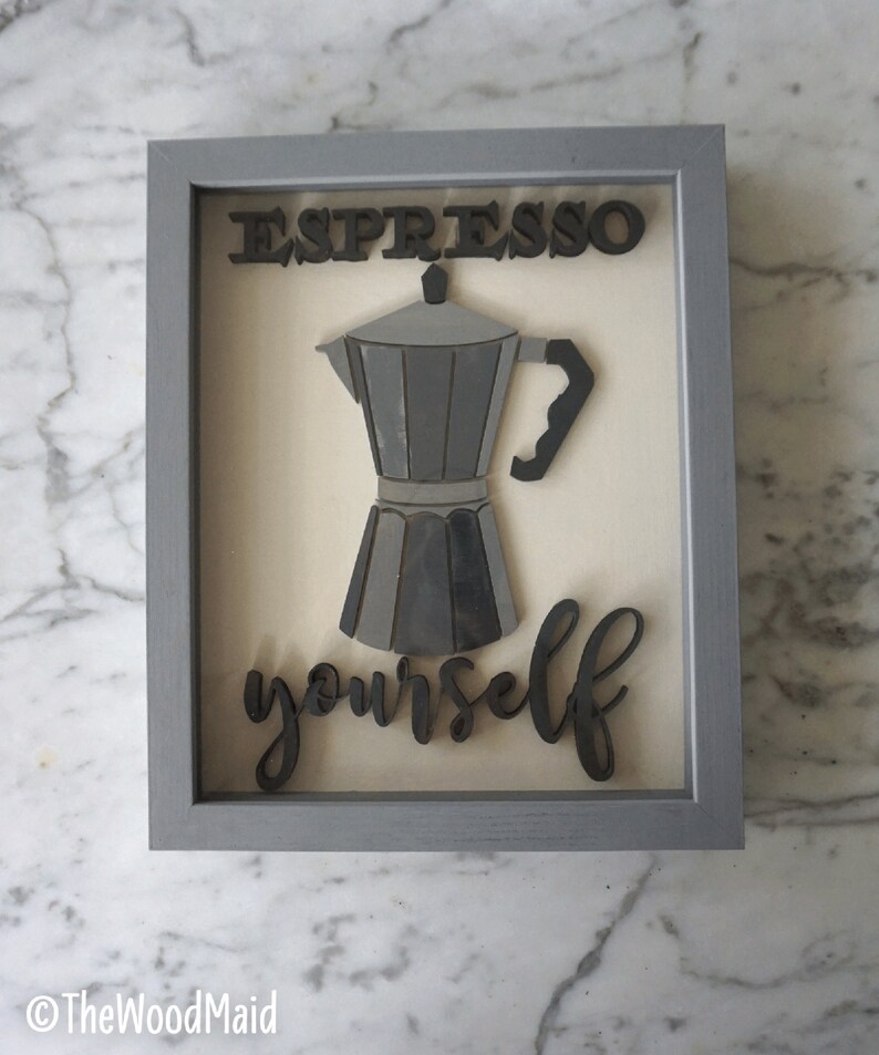 Coffee Wall Art Coffee Station Decor Framed Espresso Wall Etsy