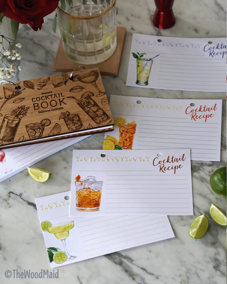 Book of Cocktail Recipe Book Bridal Shower Gift Fun Bartender Etsy