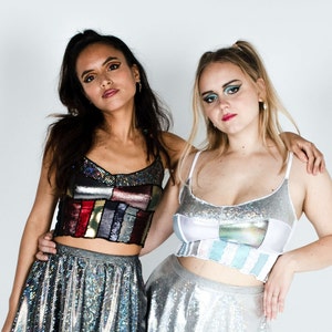 ZERO WASTE Patchwork Corsage Crop Top