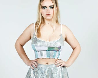 Zero Waste Patchwork Corsage Top
