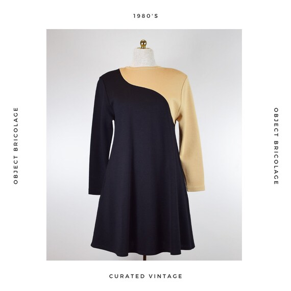 Beige/Black Swirl Dress