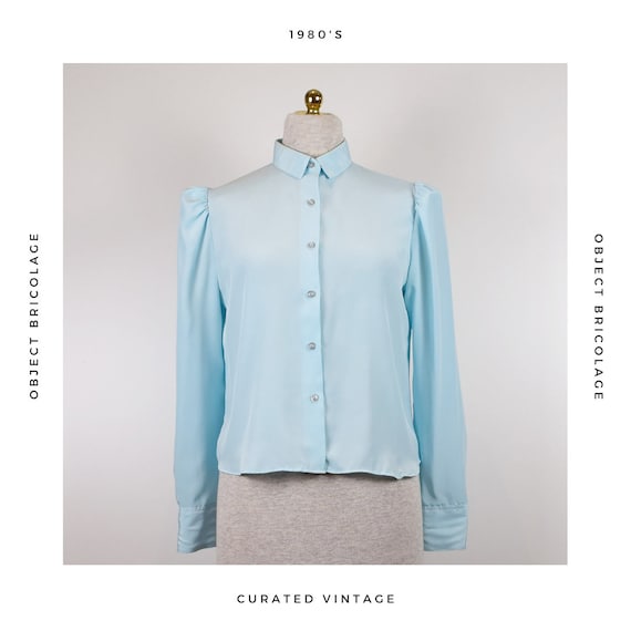 80's Baby Blue Blouse