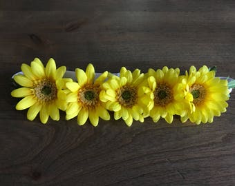 Flower Crown, Bridesmaid Flower Crown, Wedding Flower Crown, Flower Headband, Baby Flower Crown, Flower Girl Crown, Birthday, Yellow Daisy