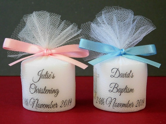 Personalised Christening Baptism Holy Communion Tealight Candle Favours Sets