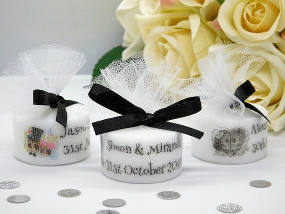 Any Event Candle Favour Gothic Tealights Skull Design Sets Personalised Wedding 