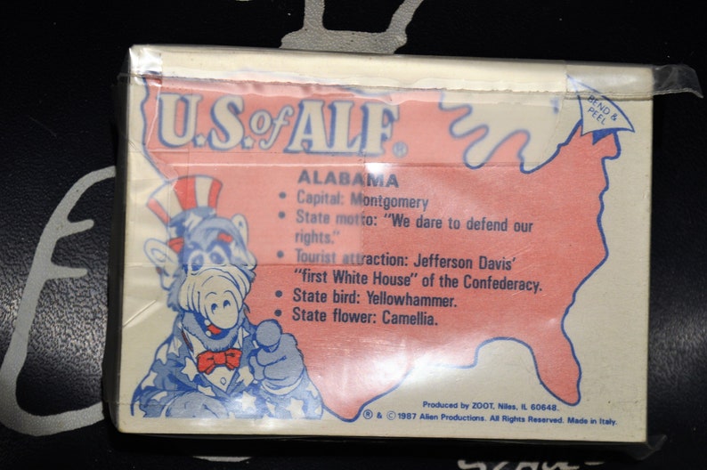 US Of Alf 1987 Zoot Complete Base Sticker Card Set of 50 TV US