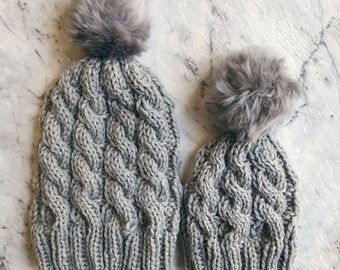 You and Me Chunky Knit Beanie Set