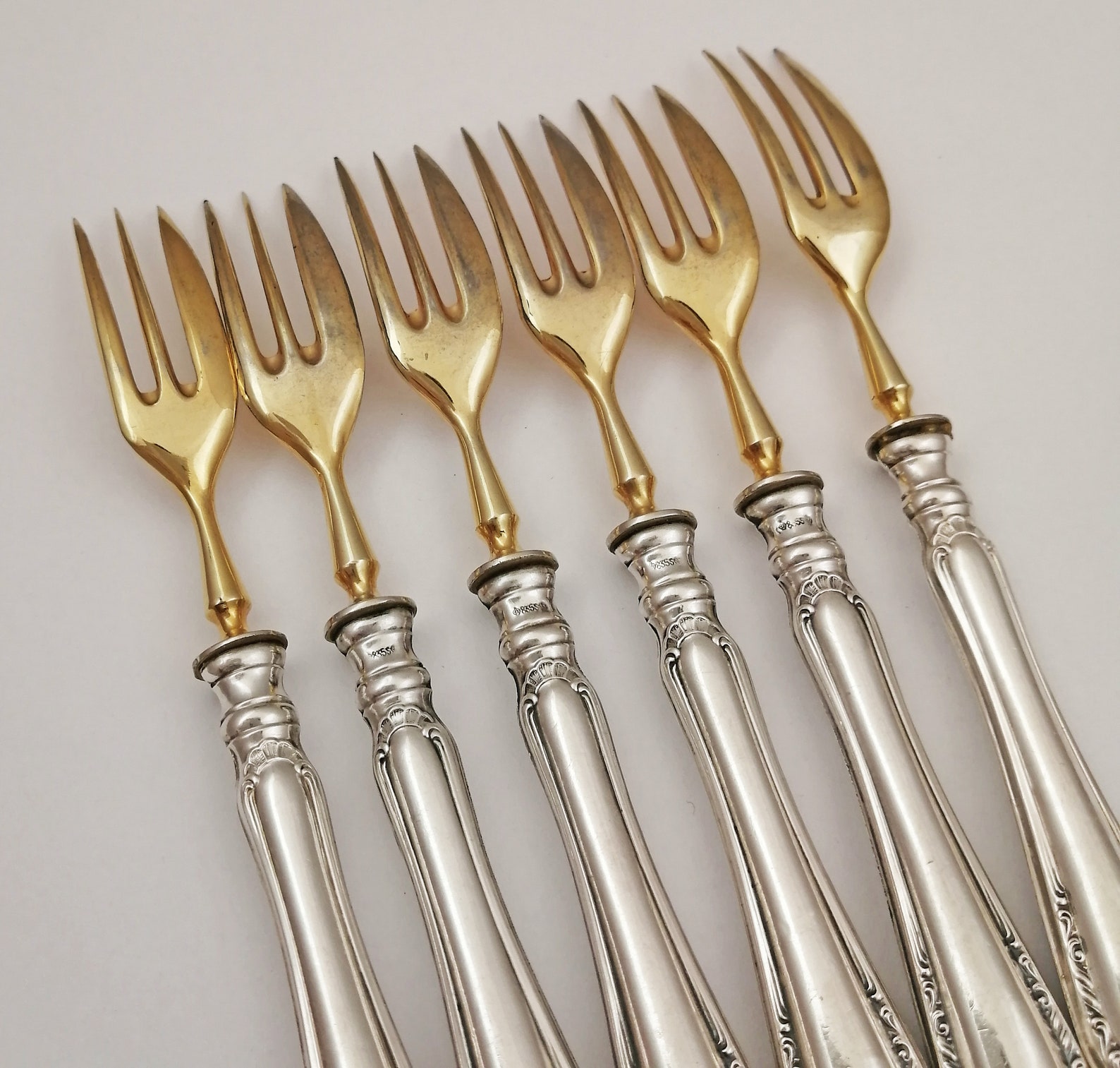 Boxed German .835 SilverHandled 12pc Dessert Cake Fork Set Etsy