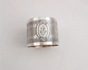 French Sterling Silver Napkin Ring - Guilloche decor