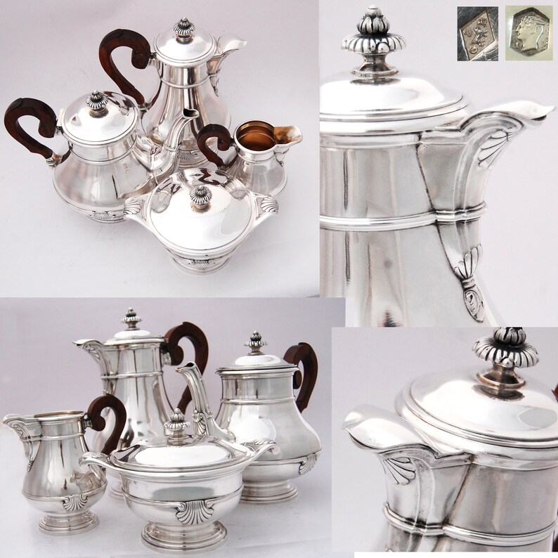 French Sterling Silver 4pc Coffee Tea Service Set 2.3kg Etsy