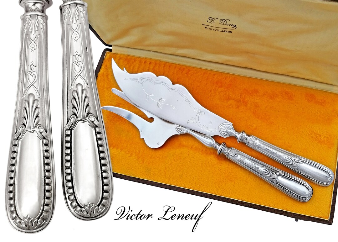 Boxed French Sterling Silver 2pc Fish Serving Set Fish Fork Etsy