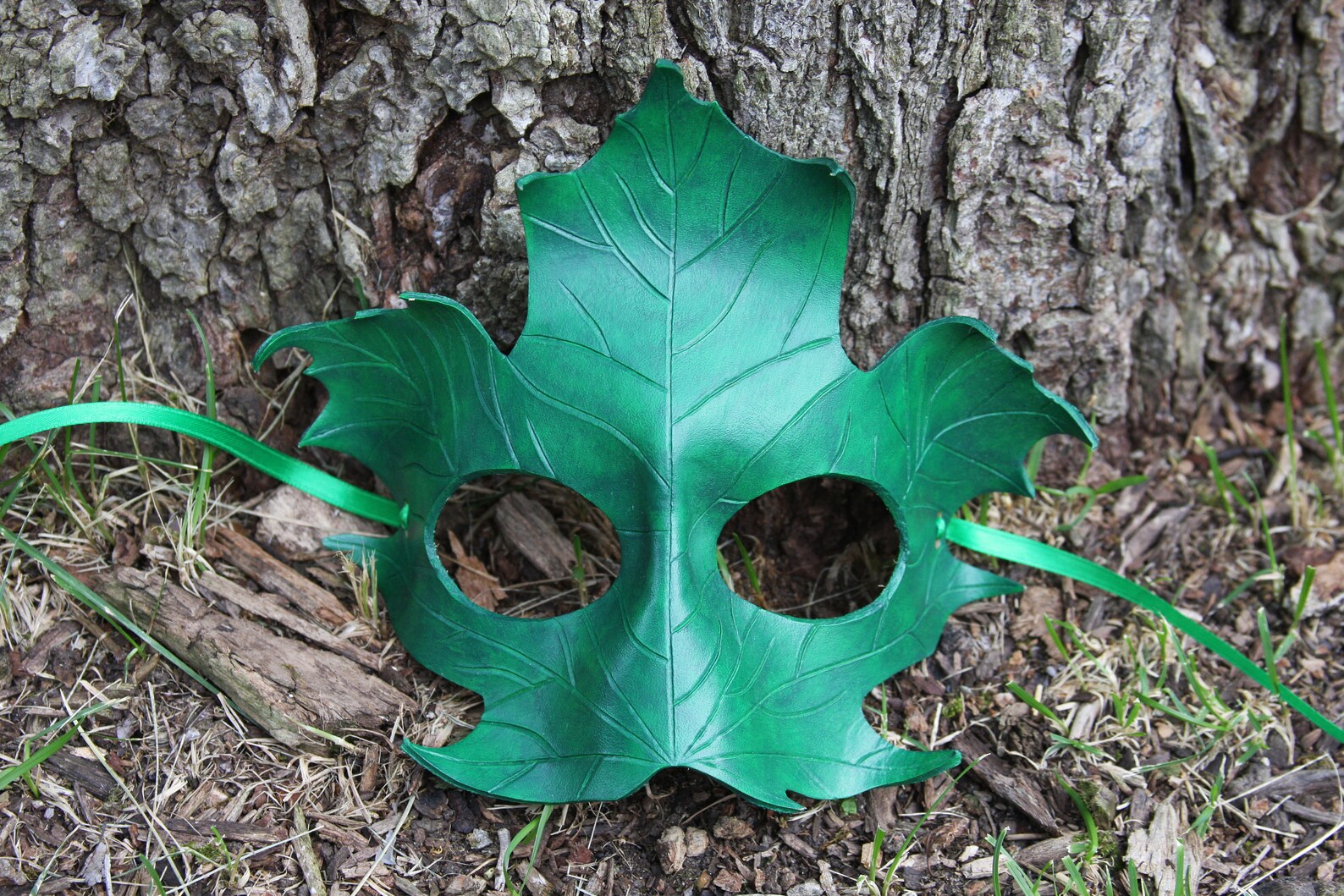 Maple Leaf Leather Mask Etsy