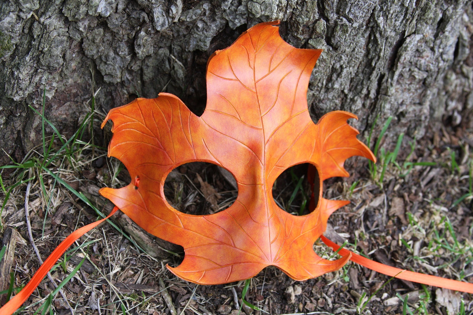 Maple Leaf Leather Mask Etsy
