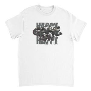 Camiseta "Happy Game Day" - Unisex con letras grises y burbujas / Bonita camiseta para mamás, papás, entrenadores y aficionados del deporte