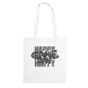 Bolsa de tela con diseño de feliz día de juego: bolsa de lona gris con letras de burbujas para mamás deportistas / Bolsa con artículos esenciales para el día del juego / Bonita bolsa de tela para mamás al margen