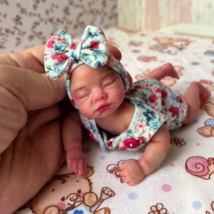 Mini silicone baby doll girl 6 inch Catrina, mini silicone babies handmade,  silicone reborn baby, original sculpt baby doll