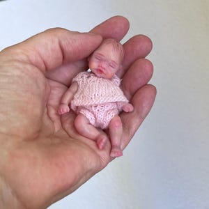 Mini silicone reborn baby doll 2,8 inch full body silicone Rose , painted, open mouth , cute realistic silicone baby doll by Kovalevadoll