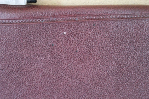 Vintage Bag, Leatherette Briefcase, Wine-colored … - image 5