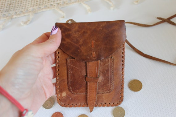 Vintage Purse,  Hand Tooled Genuine Leather Bag W… - image 3
