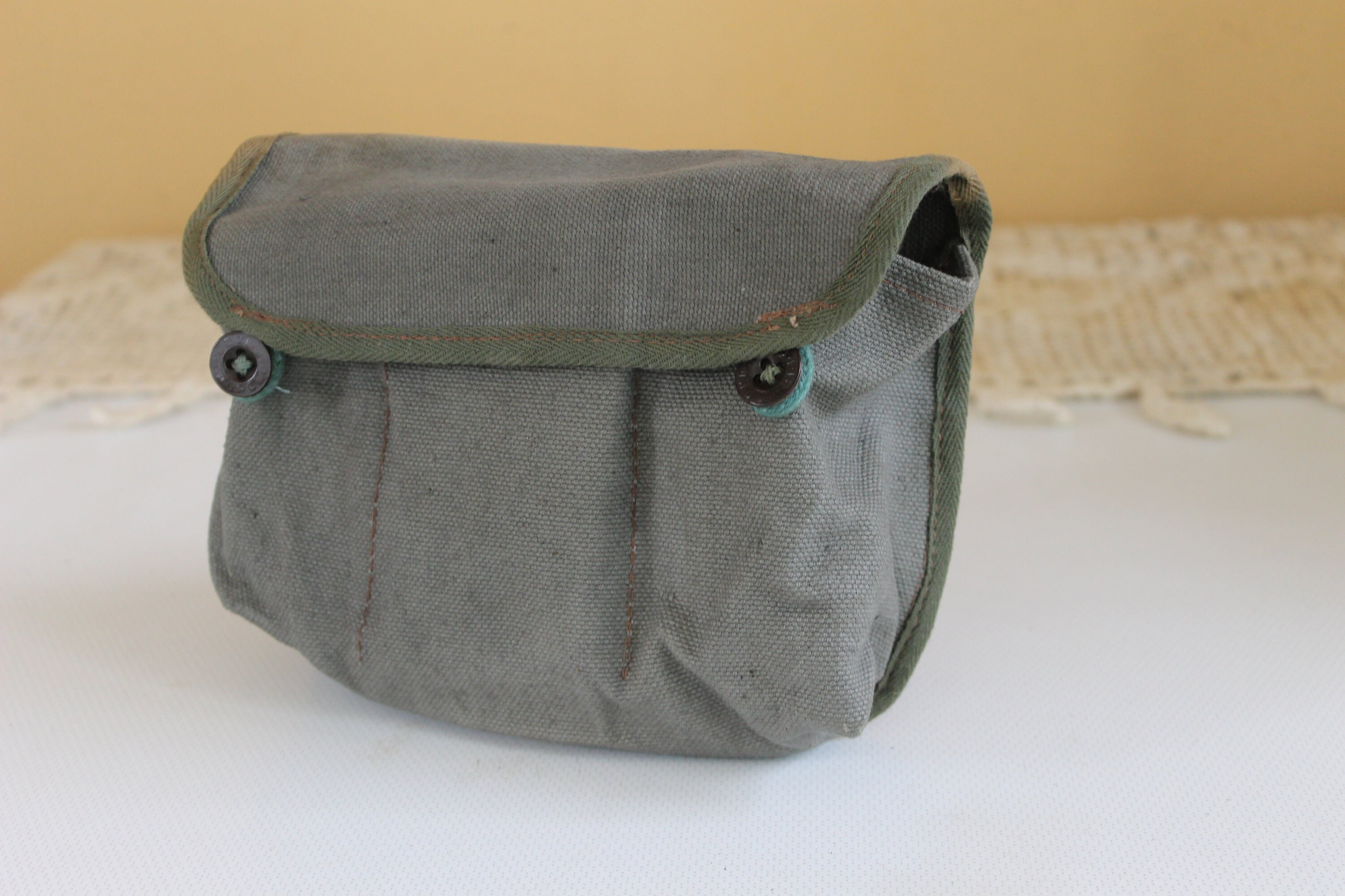 Vintage Belt Bag Distressed Khaki Cotton Canvas Belt Bag Etsy