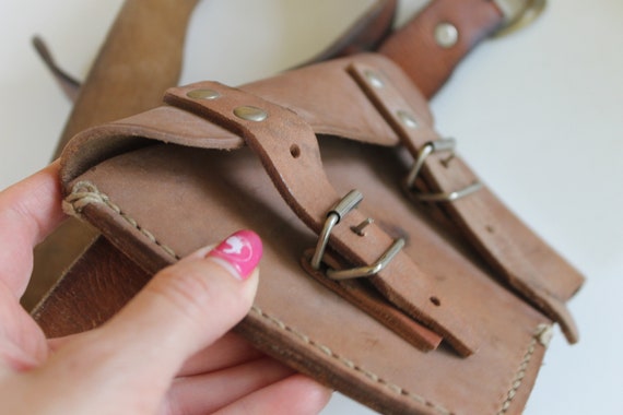 Vintage Belt Bag, Genuine Leather Bag with Belt, … - image 7