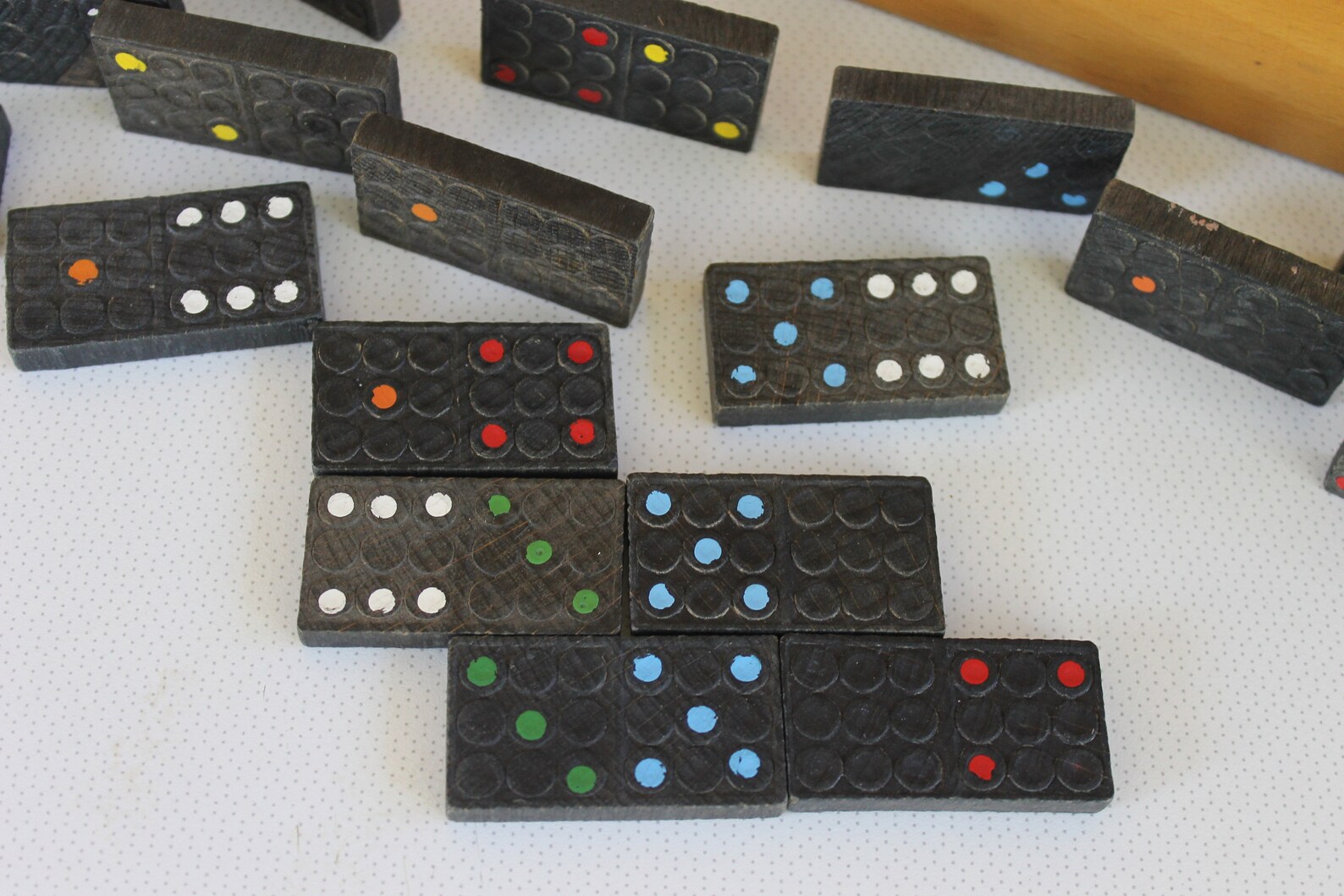Domino BIG Vintage Domino Colored Domino Family Game Large - Etsy