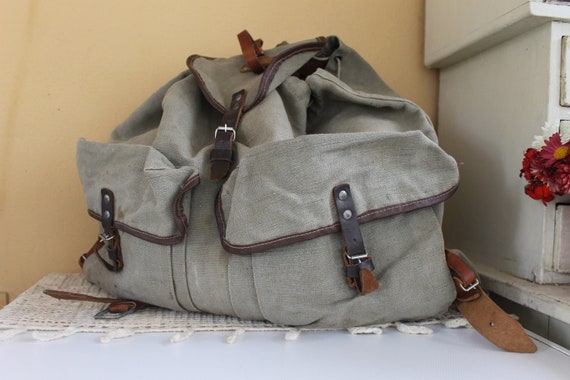Vintage Backpack, Distressed Backpack, Big Tourist