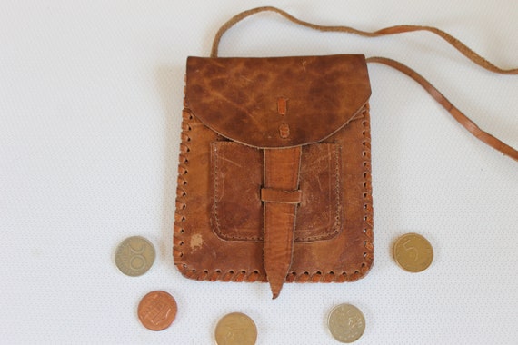 Vintage Purse,  Hand Tooled Genuine Leather Bag W… - image 1