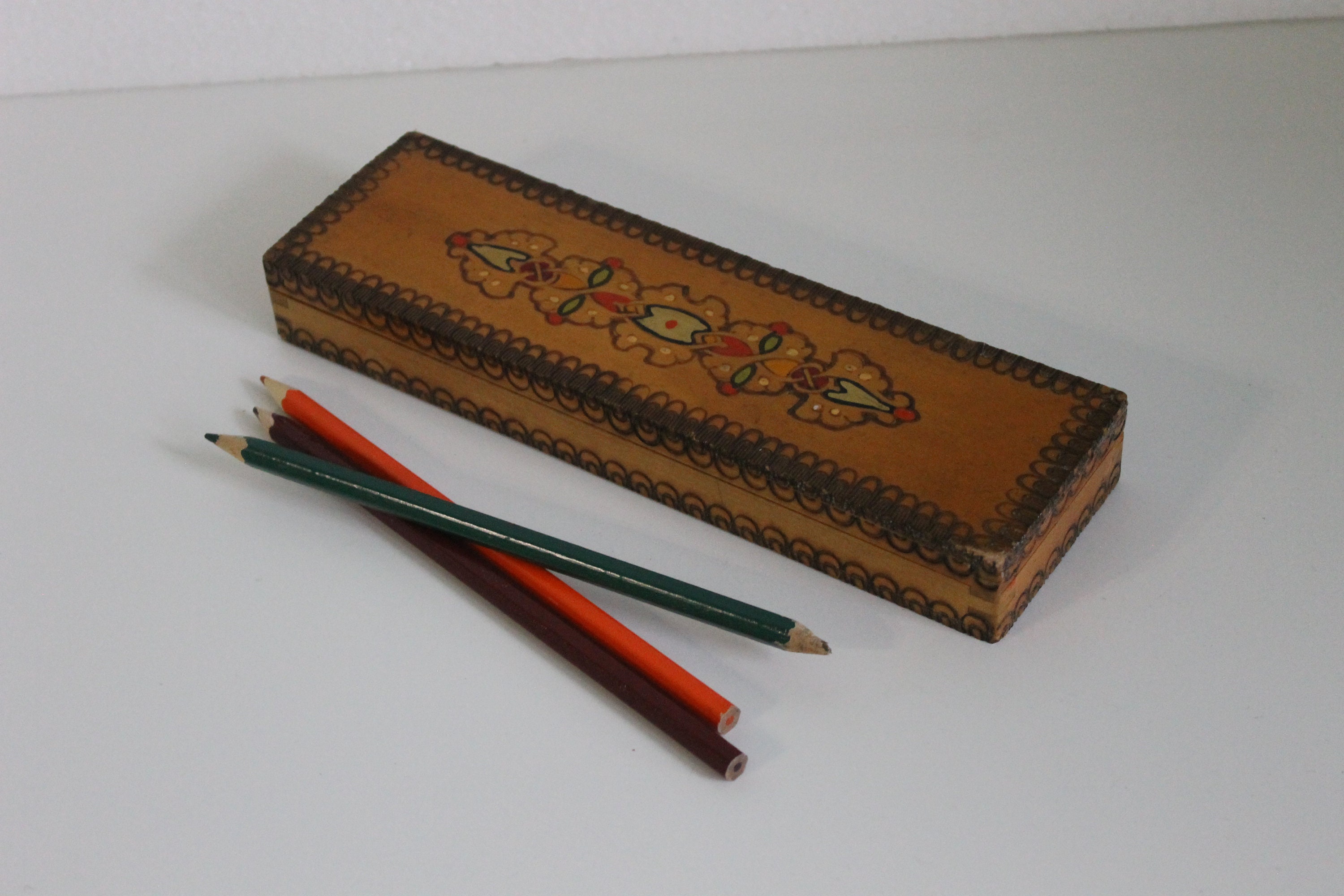 Vintage Pencil Box Old Wood Box Pen Pencil Box Hand Etsy